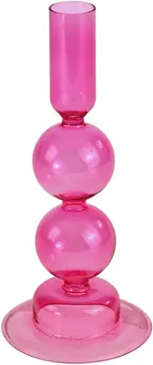 Werner Voss kandelaar glas nina 8.5x19cm roze