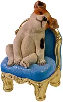Werner Voss ornament polyresin hond op stoel 13x12x20cm multi kopen?