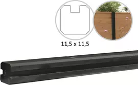 Woodvision betowood eindpaal 11,5x11,5x277 cm antraciet gecoat - afbeelding 1