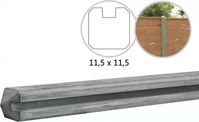 Woodvision betowood eindpaal beton grijs met diamantkop 11,5x11,5x278 cm - afbeelding 1