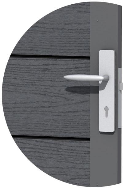 Woodvision composiet deur houtmotief 93x183 cm antraciet - afbeelding 2