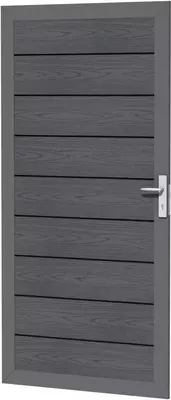 Woodvision composiet deur houtmotief 93x183 cm antraciet - afbeelding 1