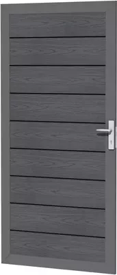 Woodvision composiet deur houtmotief 93x183 cm antraciet - afbeelding 3
