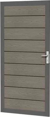 Woodvision composiet deur houtmotief 93x183 cm grijs - afbeelding 1