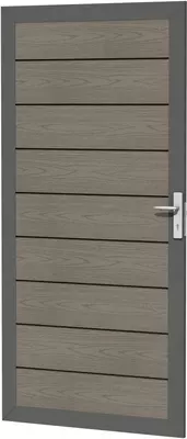 Woodvision composiet deur houtmotief 93x183 cm grijs - afbeelding 2