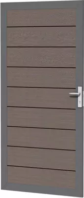 Woodvision composiet deur in aluminium frame 90x183 cm bruin