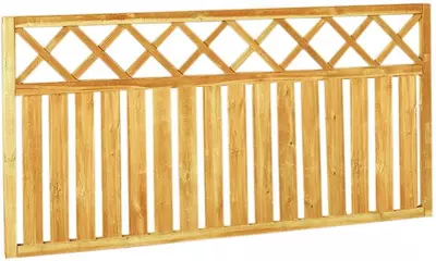 Woodvision grenen hek recht met trellis 180x90 cm geimpregneerd - afbeelding 1