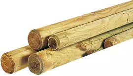 Woodvision grenen houten paal rond 6x100 cm gepunt geimpregneerd - afbeelding 1