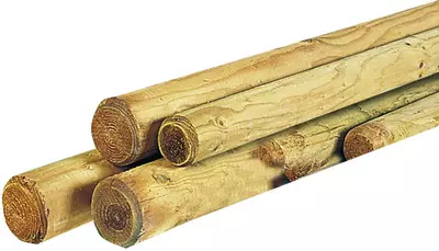Woodvision grenen houten paal rond 6x125 cm gepunt geimpregneerd - afbeelding 1