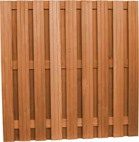 Woodvision hardhouten schutting geschaafd 20-planks 14mm recht verticaal 180x180cm betonsysteem kopen?