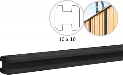Woodvision tussenpaal beton glad met vellingkant 10x10x270 cm antraciet ongecoat