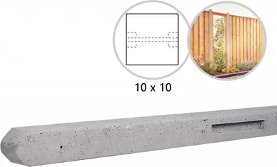 Woodvision tussenpaal stampbeton 10x10x180 cm grijs t.b.v. scherm 90 cm hoog