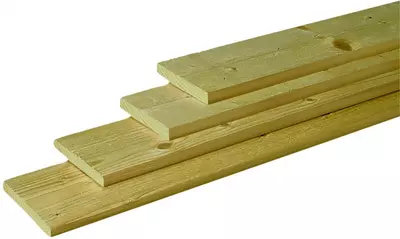 Woodvision vuren plank geschaafd 1.8x14.5x300 cm geïmpregneerd - afbeelding 2